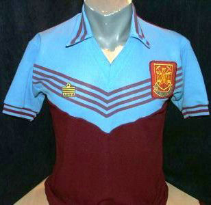 maillots west ham united domicile 1976-1980 rétro