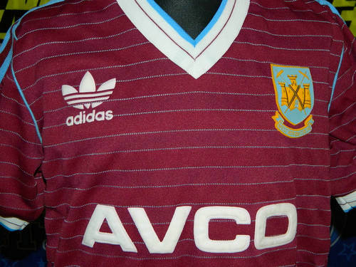 maillots west ham united domicile 1985-1987 rétro