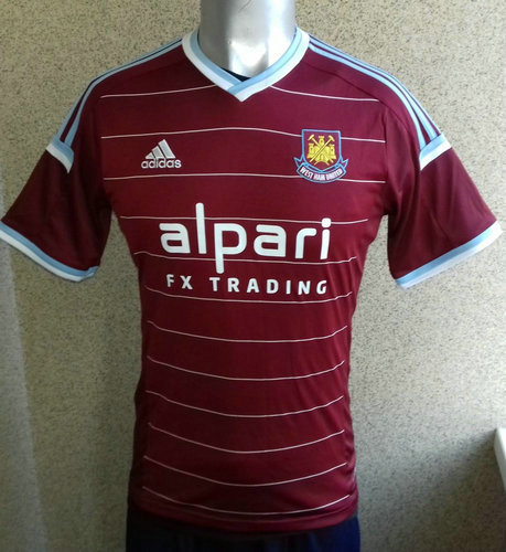 maillots west ham united domicile 2014-2015 rétro